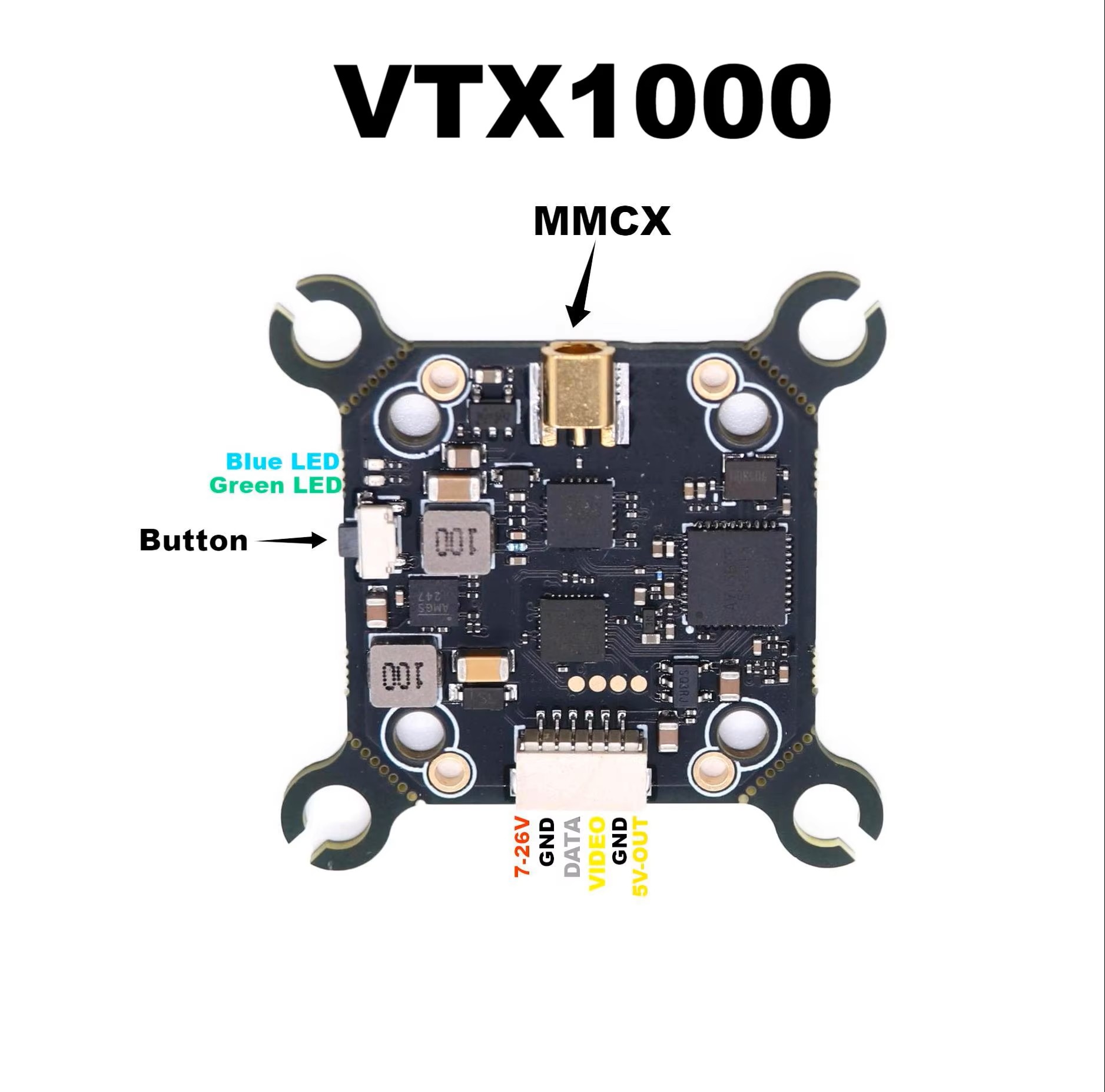 B-CUBE 5,8G VTX 800 1000 1600  – обзор и цена Geprc Rad Vtx 5.8G 2.5W